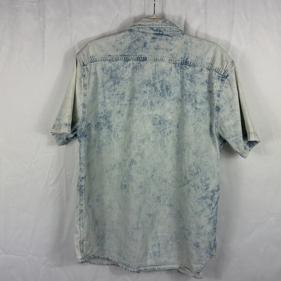 Levi's Acid Wash Denim Style 100% Cotton Western Shirt - Picture 4 of 7